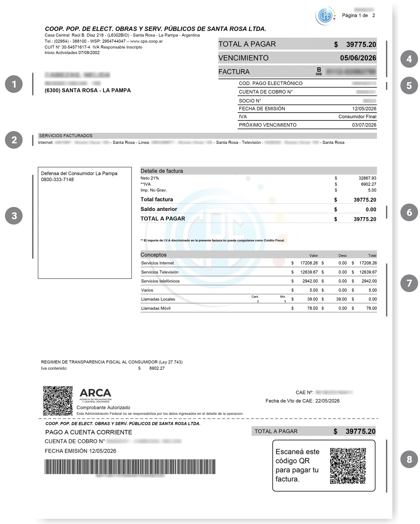 Factura Telecomunicaciones 1