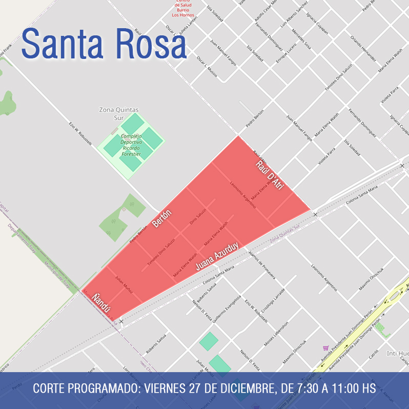 CPE Este viernes en el Sudoeste de Santa Rosa